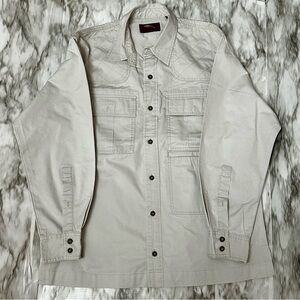 Tan Lightweight Shirt Jacket Shacket Gorpcore Outdoor Hiking Utility Crunchy